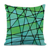 Teal Stained Glass Mosaic Print Pillow Cover