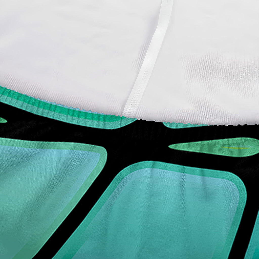 Teal Stained Glass Mosaic Print Sofa Cover