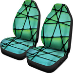 Teal Stained Glass Mosaic Print Universal Fit Car Seat Covers
