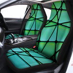 Teal Stained Glass Mosaic Print Universal Fit Car Seat Covers