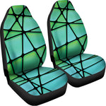 Teal Stained Glass Mosaic Print Universal Fit Car Seat Covers