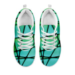 Teal Stained Glass Mosaic Print White Sneakers