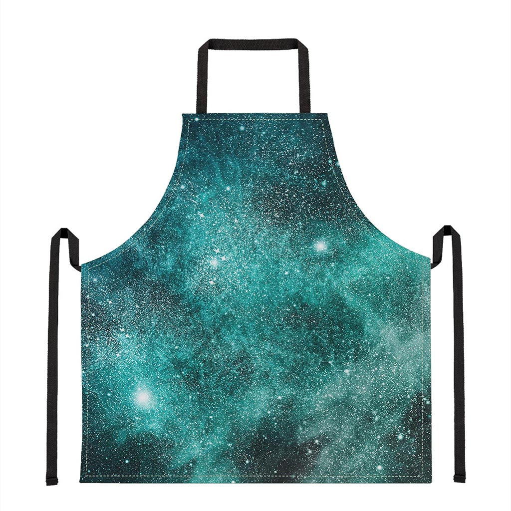 Teal Stardust Galaxy Space Print Apron