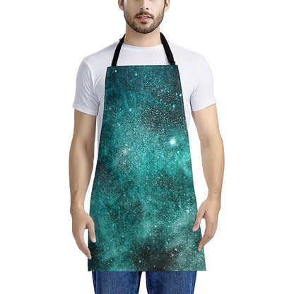 Teal Stardust Galaxy Space Print Apron