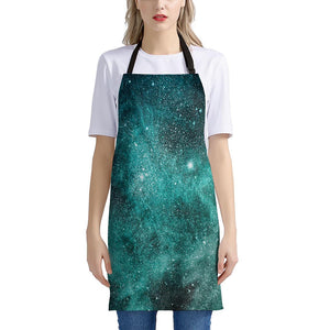 Teal Stardust Galaxy Space Print Apron