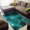 Teal Stardust Galaxy Space Print Floor Mat