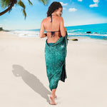 Teal Stardust Galaxy Space Print Beach Sarong Wrap