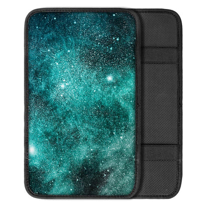 Teal Stardust Galaxy Space Print Car Center Console Cover