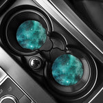 Teal Stardust Galaxy Space Print Car Coasters