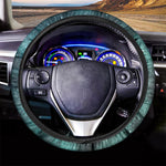 Teal Stardust Galaxy Space Print Car Steering Wheel Cover