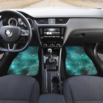 Teal Stardust Galaxy Space Print Front and Back Car Floor Mats
