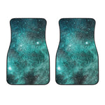 Teal Stardust Galaxy Space Print Front Car Floor Mats