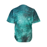 Teal Stardust Galaxy Space Print Men's Baseball Jersey