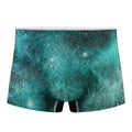Teal Stardust Galaxy Space Print Men's Boxer Briefs