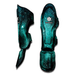 Teal Stardust Galaxy Space Print Muay Thai Shin Guard