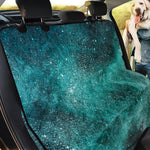 Teal Stardust Galaxy Space Print Pet Car Back Seat Cover