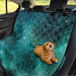 Teal Stardust Galaxy Space Print Pet Car Back Seat Cover