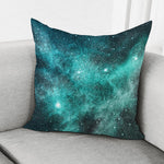 Teal Stardust Galaxy Space Print Pillow Cover