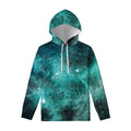 Teal Stardust Galaxy Space Print Pullover Hoodie