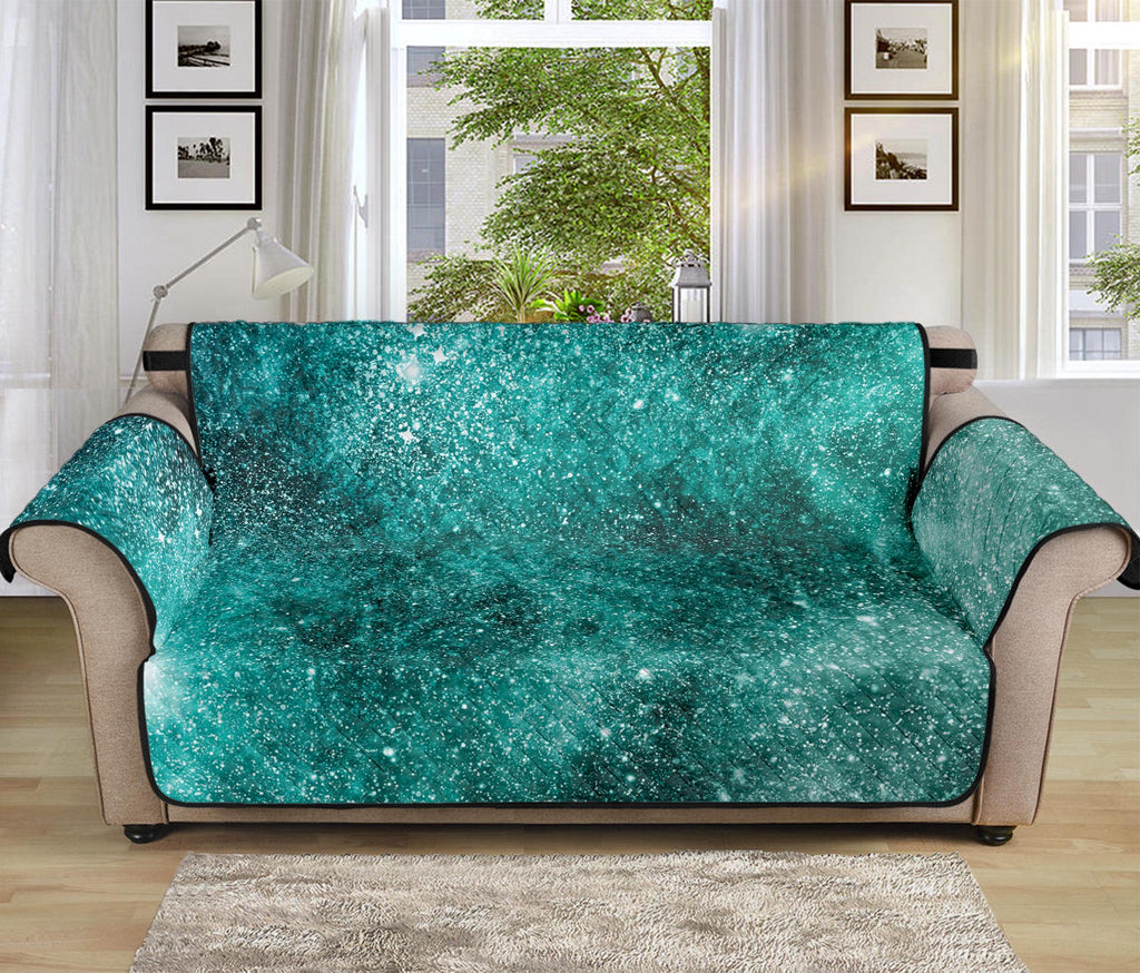 Teal Stardust Galaxy Space Print Sofa Protector