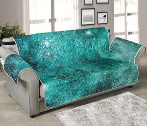 Teal Stardust Galaxy Space Print Sofa Protector