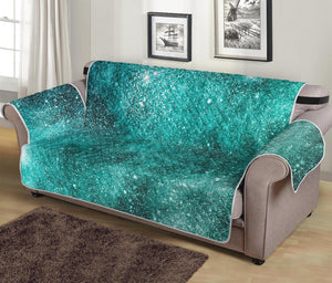 Teal Stardust Galaxy Space Print Sofa Protector