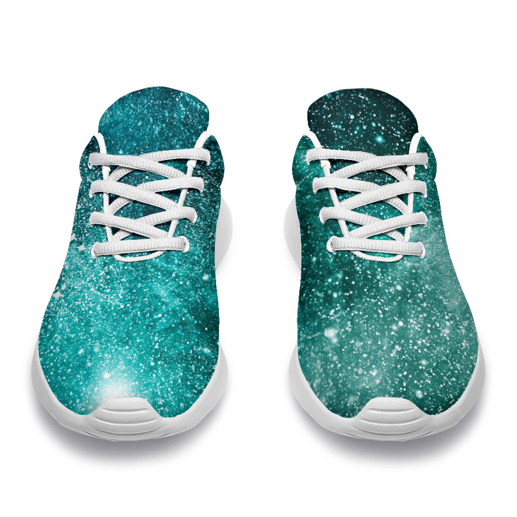 Teal Stardust Galaxy Space Print Sport Shoes GearFrost