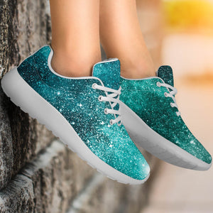 Teal Stardust Galaxy Space Print Sport Shoes GearFrost