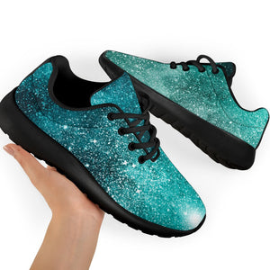 Teal Stardust Galaxy Space Print Sport Shoes GearFrost