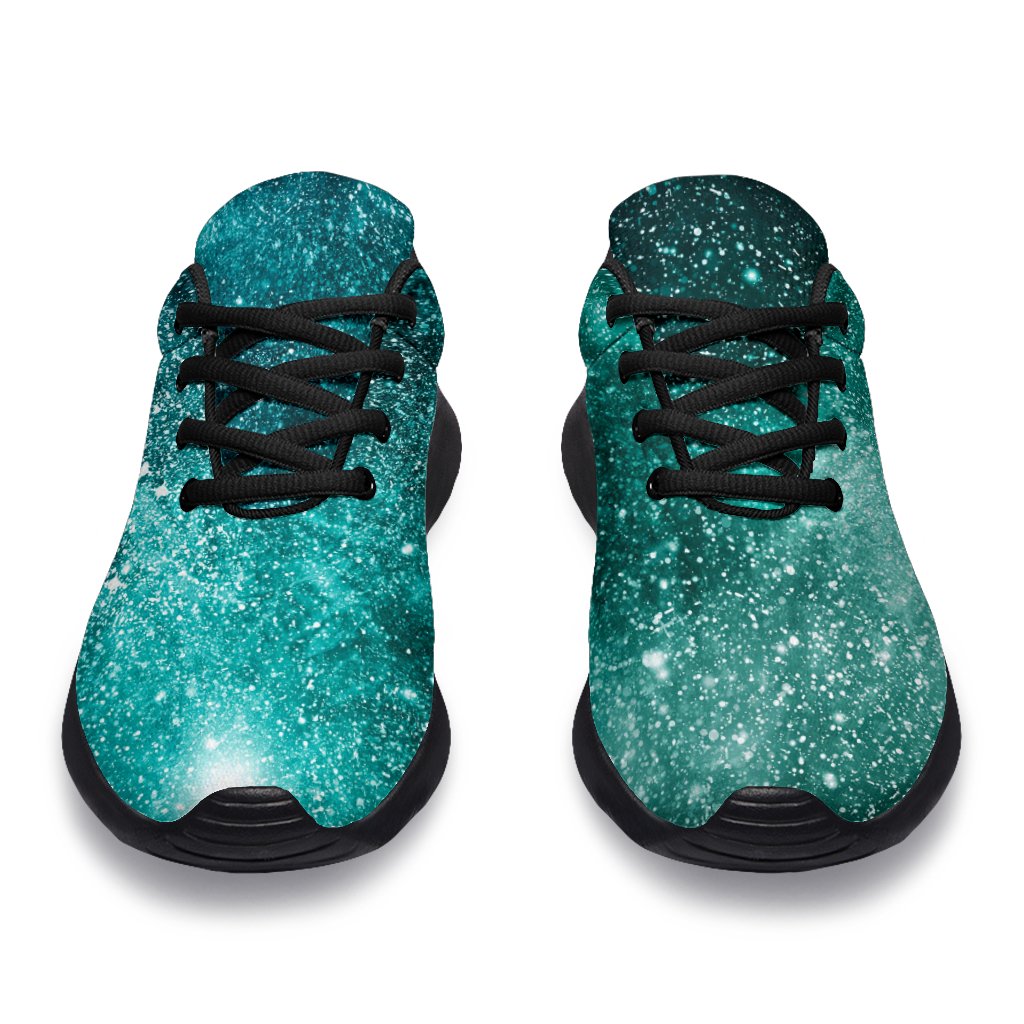 Teal Stardust Galaxy Space Print Sport Shoes GearFrost