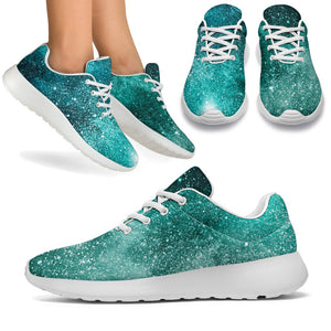 Teal Stardust Galaxy Space Print Sport Shoes GearFrost