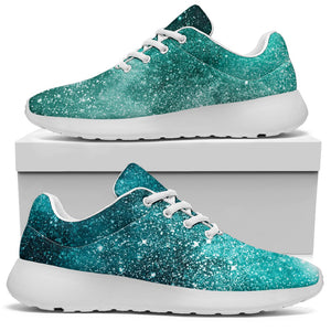 Teal Stardust Galaxy Space Print Sport Shoes GearFrost