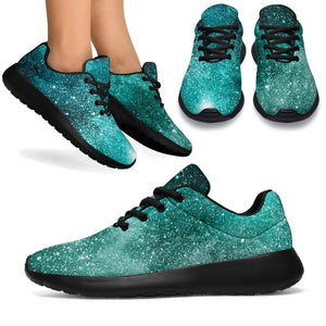 Teal Stardust Galaxy Space Print Sport Shoes GearFrost