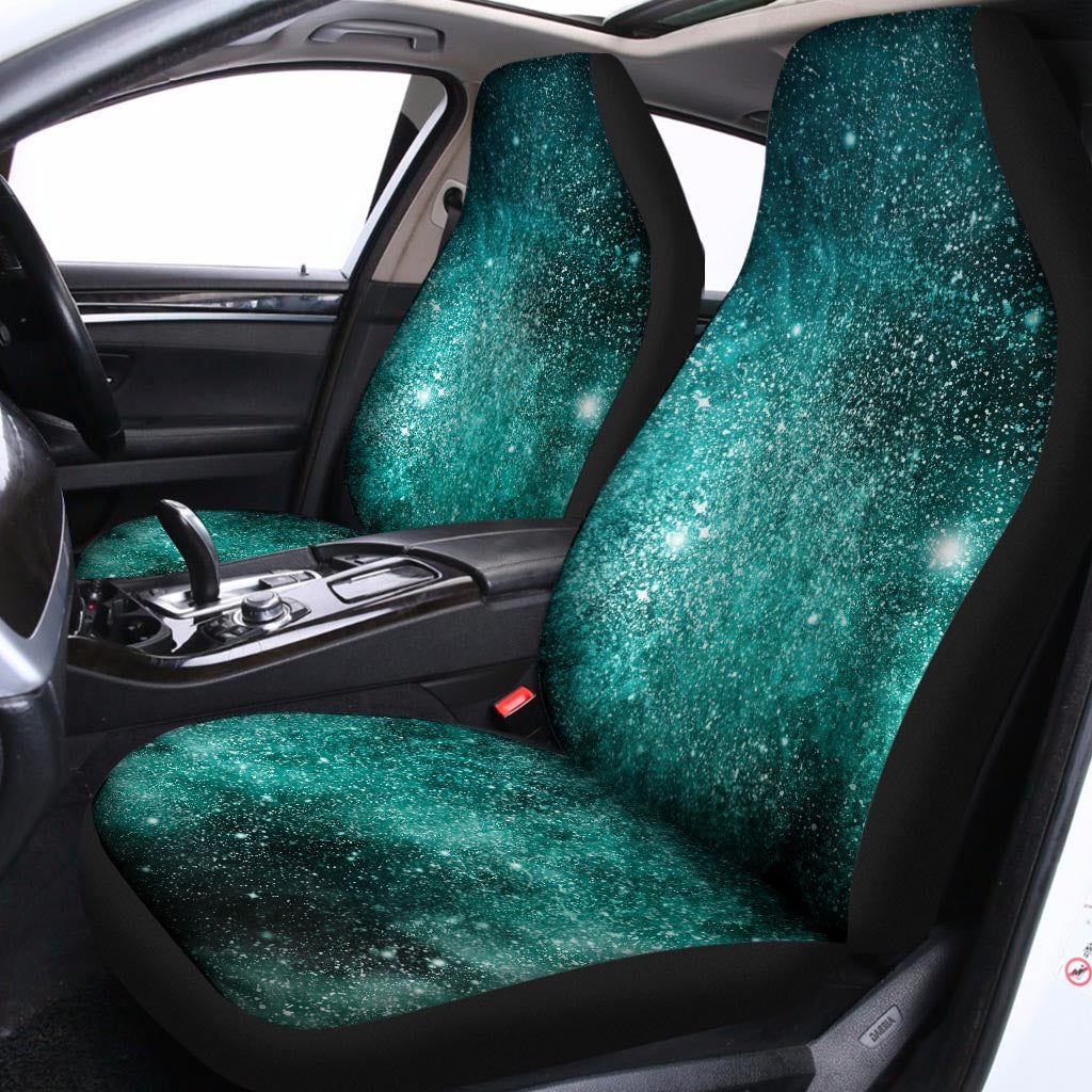 Teal Stardust Galaxy Space Print Universal Fit Car Seat Covers