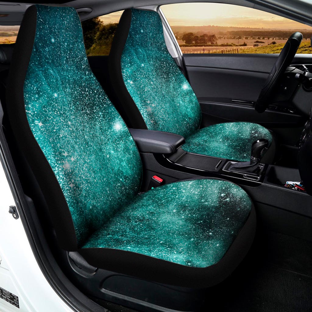 Teal Stardust Galaxy Space Print Universal Fit Car Seat Covers