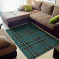 Teal Stewart Tartan Pattern Print Floor Mat
