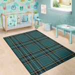 Teal Stewart Tartan Pattern Print Area Rug