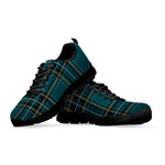 Teal Stewart Tartan Pattern Print Black Sneakers