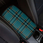 Teal Stewart Tartan Pattern Print Car Center Console Cover