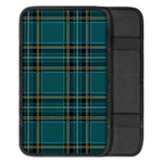 Teal Stewart Tartan Pattern Print Car Center Console Cover