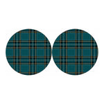 Teal Stewart Tartan Pattern Print Car Coasters