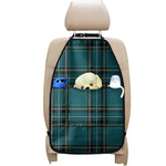 Teal Stewart Tartan Pattern Print Car Seat Organizers