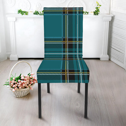Teal Stewart Tartan Pattern Print Dining Chair Slipcover