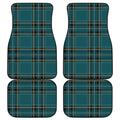 Teal Stewart Tartan Pattern Print Front and Back Car Floor Mats