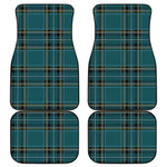 Teal Stewart Tartan Pattern Print Front and Back Car Floor Mats