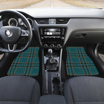 Teal Stewart Tartan Pattern Print Front and Back Car Floor Mats