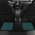 Teal Stewart Tartan Pattern Print Front and Back Car Floor Mats