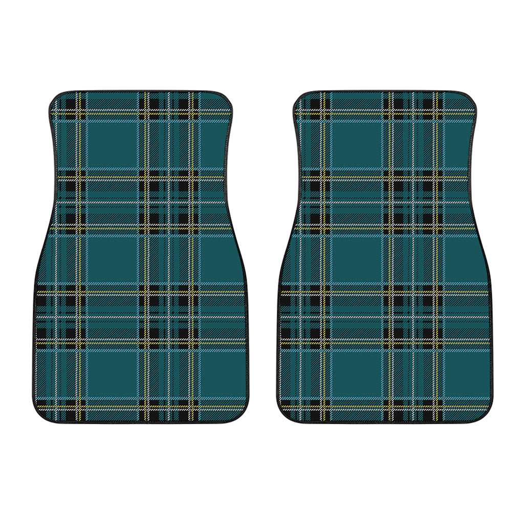 Teal Stewart Tartan Pattern Print Front Car Floor Mats