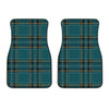 Teal Stewart Tartan Pattern Print Front Car Floor Mats