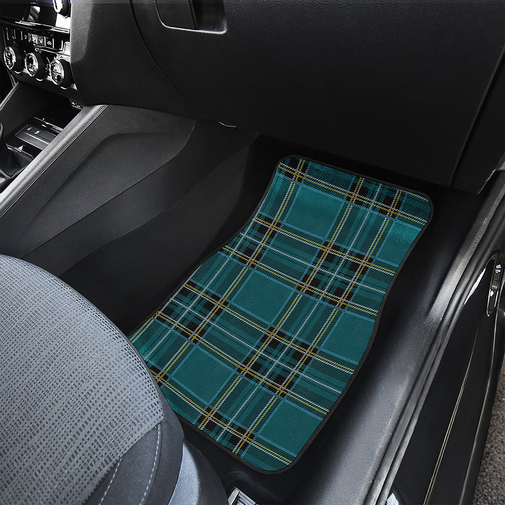 Teal Stewart Tartan Pattern Print Front Car Floor Mats